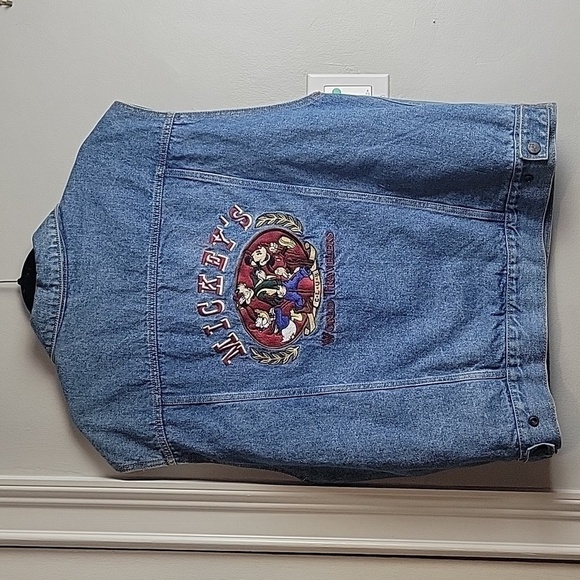 Vintage Walt Disney Mickeys Travelers Club Denim Reversible Vest-Size Large - Picture 3 of 17